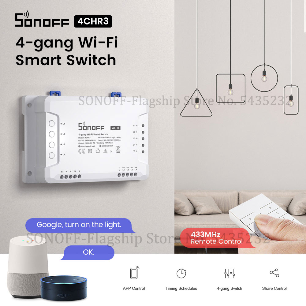 Home Automation Technology - Itead SONOFF 4CH R3 Wifi Drahtlose