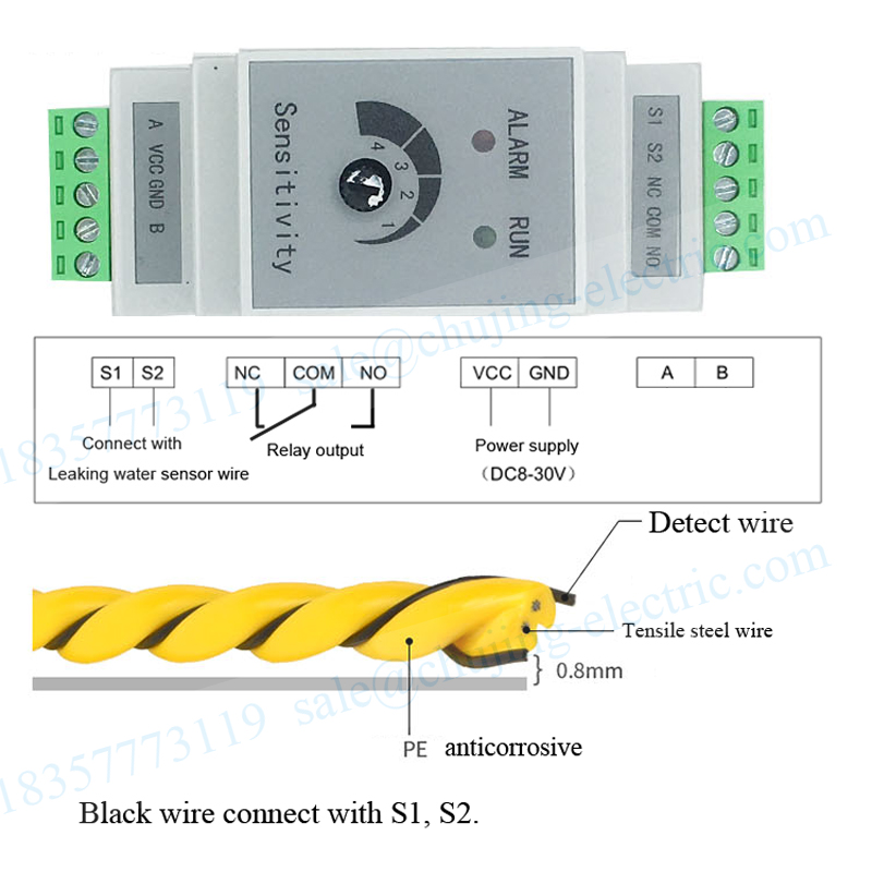 1 set Din flüssigkeit Wasser L – Water Leak Detector Wired Bewertung und Preis