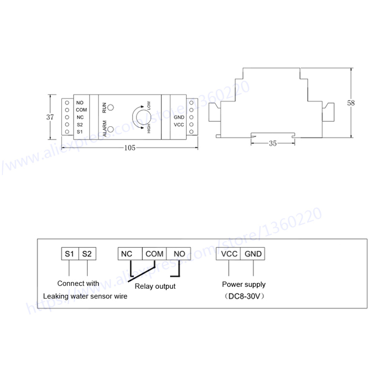 Mit 2m Sensor draht 35mm din F – Water Leak Detector Wired Bewertung und Preis